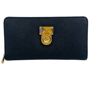 Michael Kors Leather Zip Around Black Wallet​​​​​​​​​​​​​